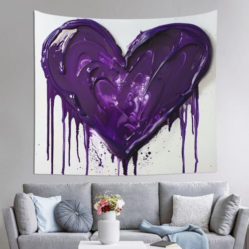 Tapisserie violette de chambre pour masquer un mur blanc avec elegance