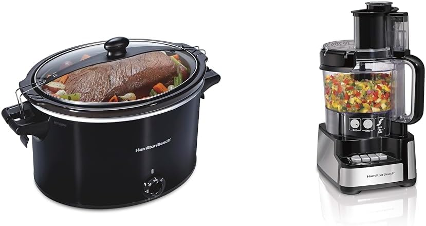 Hamilton Beach 10 Quart Slow Cooker and 12 Cup Food Processor Bundle