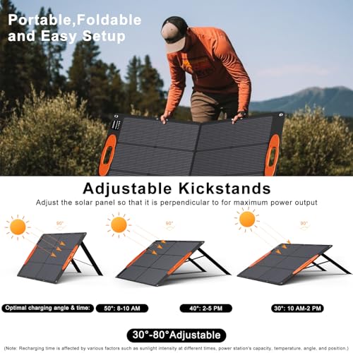 Image of SOKIOVOLA N-Type 16BB 100W Portable Solar Panel 18V ETFE Portable Foldable Solar Charger NextGen 25% High Conversion Folding Solar Panel for Camping Outdoor RV