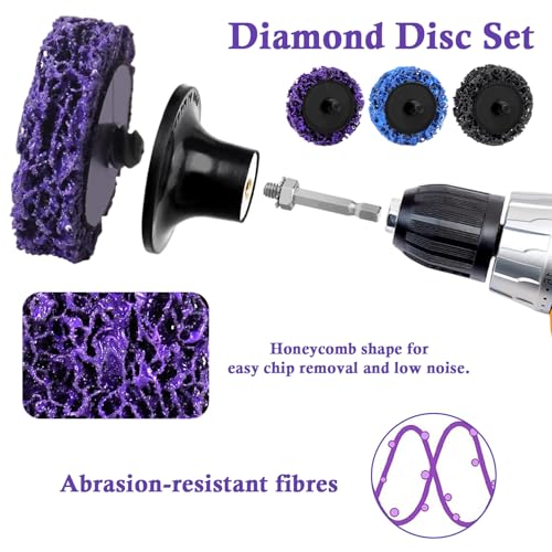 ZDNT 24 Stück CSD Scheibe,50mm Grobreinigungsscheibe,CSD Scheibe Schleifscheibe, Reinigungsscheibe Set,Schleifscheiben für Winkelschleifer,für Oberflächenbearbeitung, Metall, Edelstahl(3 Farben)