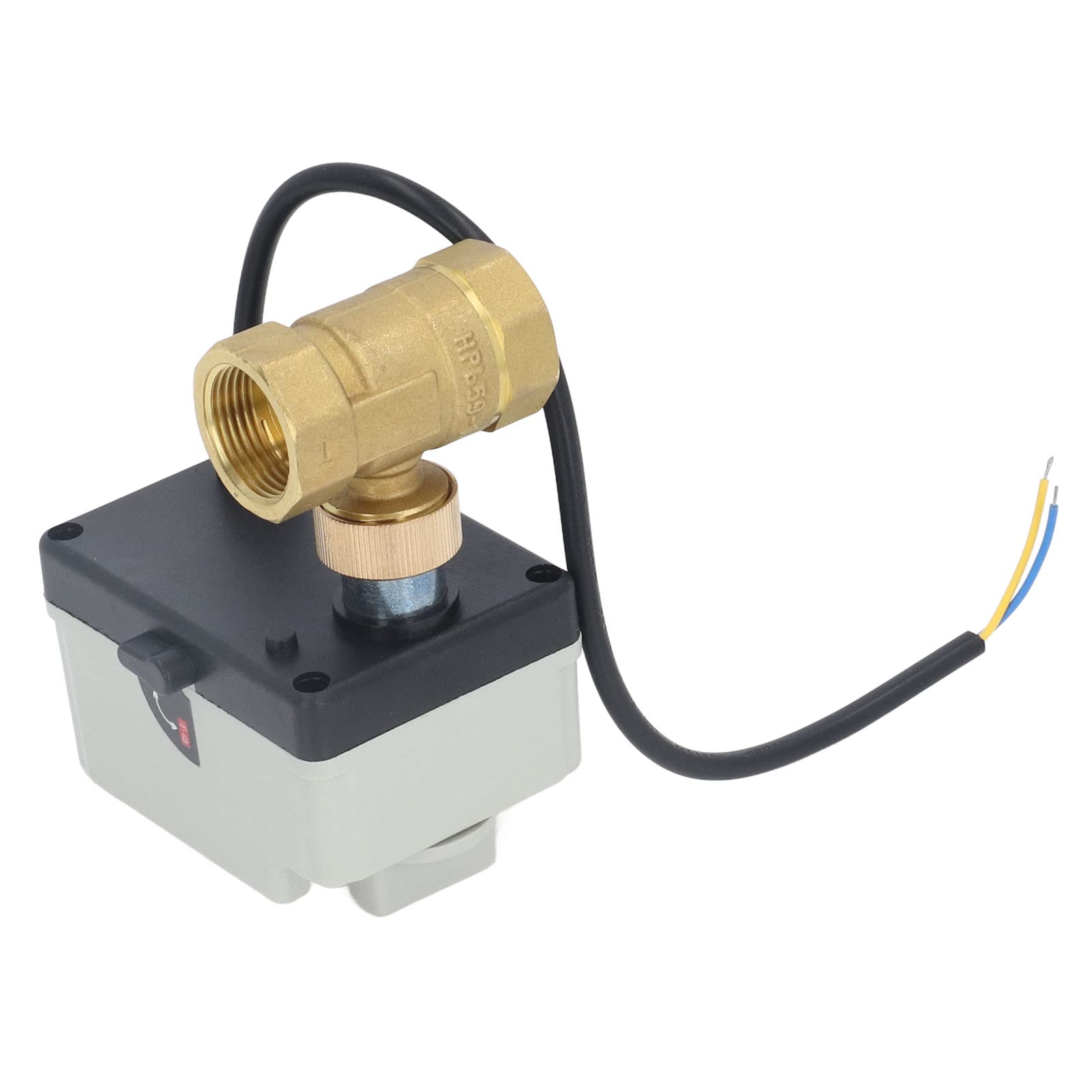 Juroupi Normally Closed Motorized Ball Valve IP54 Brass Body ABS Cover 2 Way Electrical Ball Valve DC12‑24V DN20 3/4in