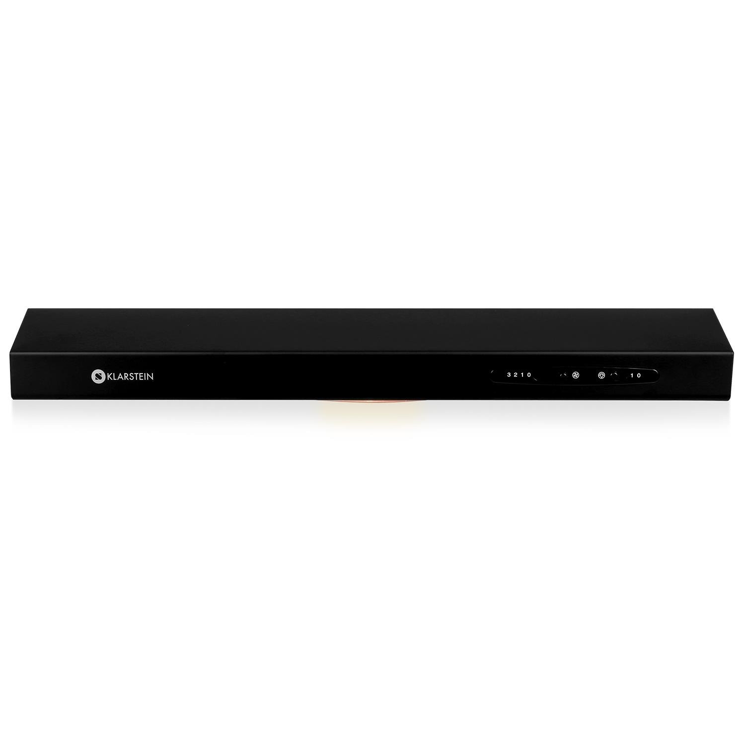 Klarstein UW60BL Wandmontage Dunstabzugshaube, Unterbauhaube, Abzugshaube, Wandhaube, Energieeffizienzklasse C, 60 cm, Abluft- / Umluftbetrieb, bis zu 210 m³/h max. Abluftleistung, Edelstahl, schwarz