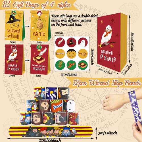 Miniatura 3 de 110 Unidades De Relleno De Bolsas De Fiesta Para Niños, Tema Brujo, Juguetes Pinata A Juego Con Bandas Para Tapas, Palillos, Gafas, Pegatinas, Llaveros, Bolsas De Regalo, Regalos De La Suerte