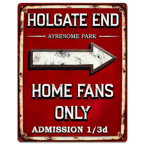 Middlesbrough Metal Wall Sign, Home Fan Vintage Retro Football Club Plaque, Match Day Keepsake, Man Cave Home Bar Decor Birthday Father's Day Gift - HF72