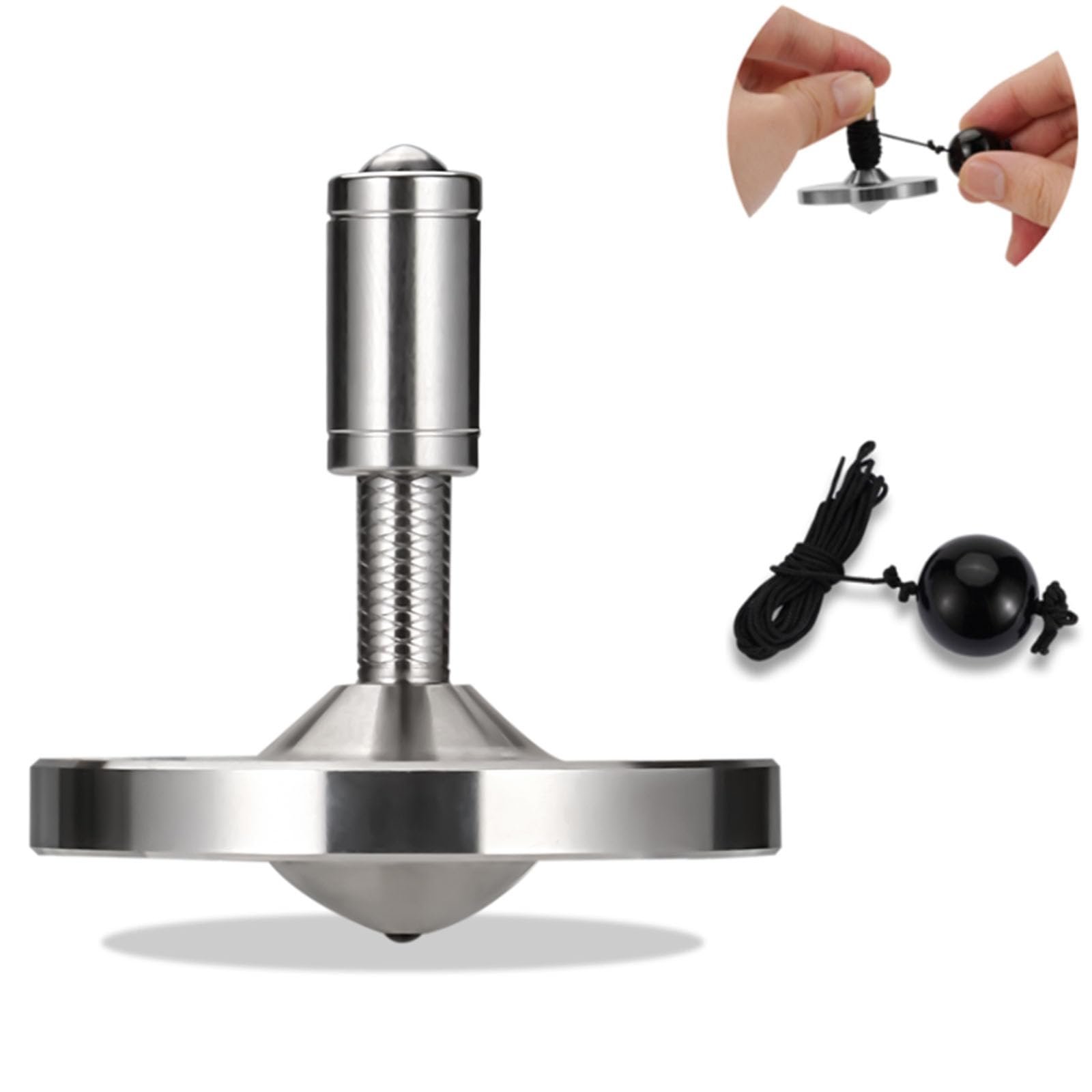 Precision Spinning top with String, High Performance Stainless Steel Metal Anty-Gravity Desktop Gyro Toys