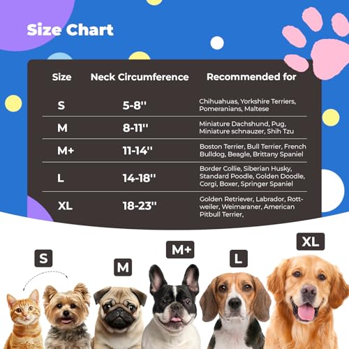 Image of Dog Cone, Uadonile Inflatable Cone Collar for Dogs and Cats, Dog Neck Collar Recovery E-Collar Alternative After Surgery, Elizabethan Collar for Dogs Recovery(Tie-dye Purple Blue, S)
