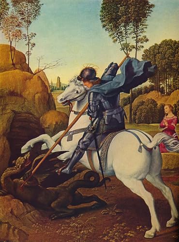 Graffiti Art Mural Saint Georges de Raphael pour sublimer le salon ou un bureau moderne