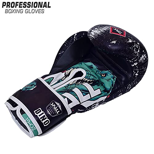 Spall Pro Us Mma, Kickboxing, Muay Thai Boxing Leather Gloves For Men & Women Dino Black - 12 Oz #TOP5