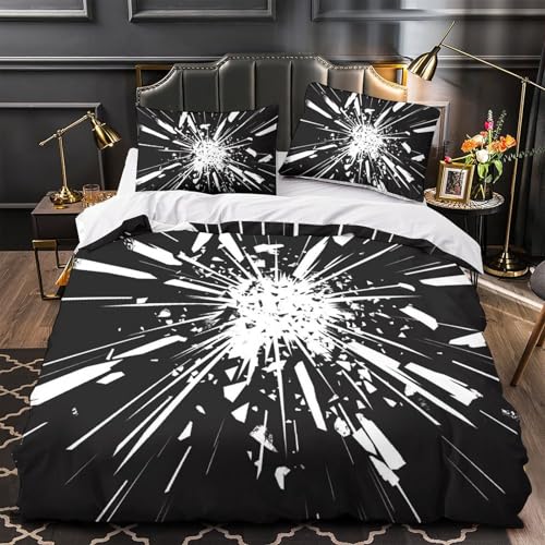 Housse de couette avec fermeture éclair microfibre 200x200 imprimé 3D