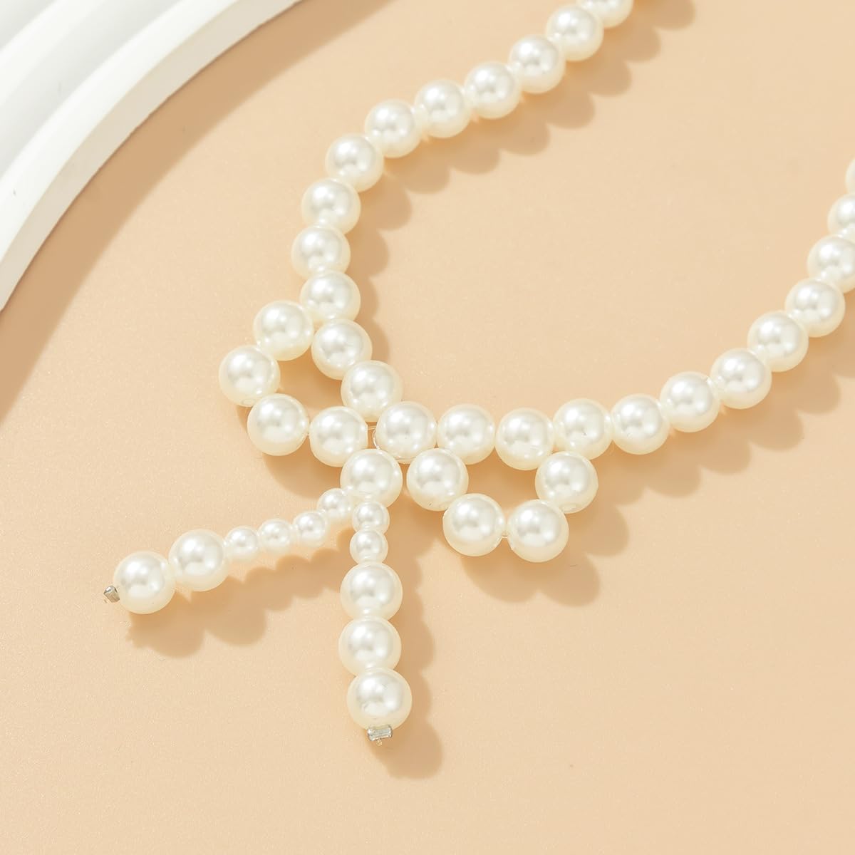 Gargantilla con lazo, cuentas blancas y negras, eslabones, joyería bohemia de playa para mujer