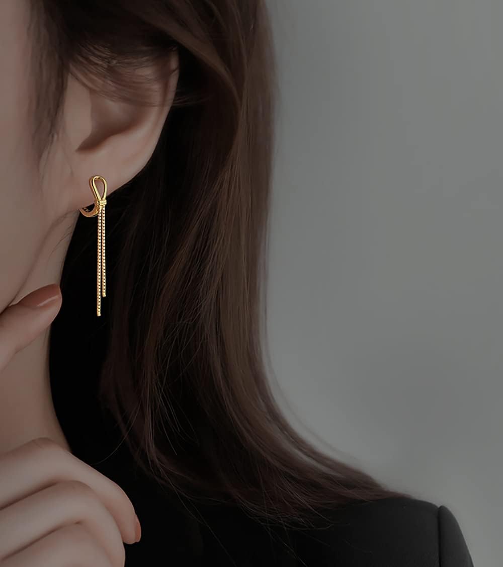 SLUYNZ 925 Sterling Silver Hoop Earrings Chian for Women Teens Huggie Earrings Dangling