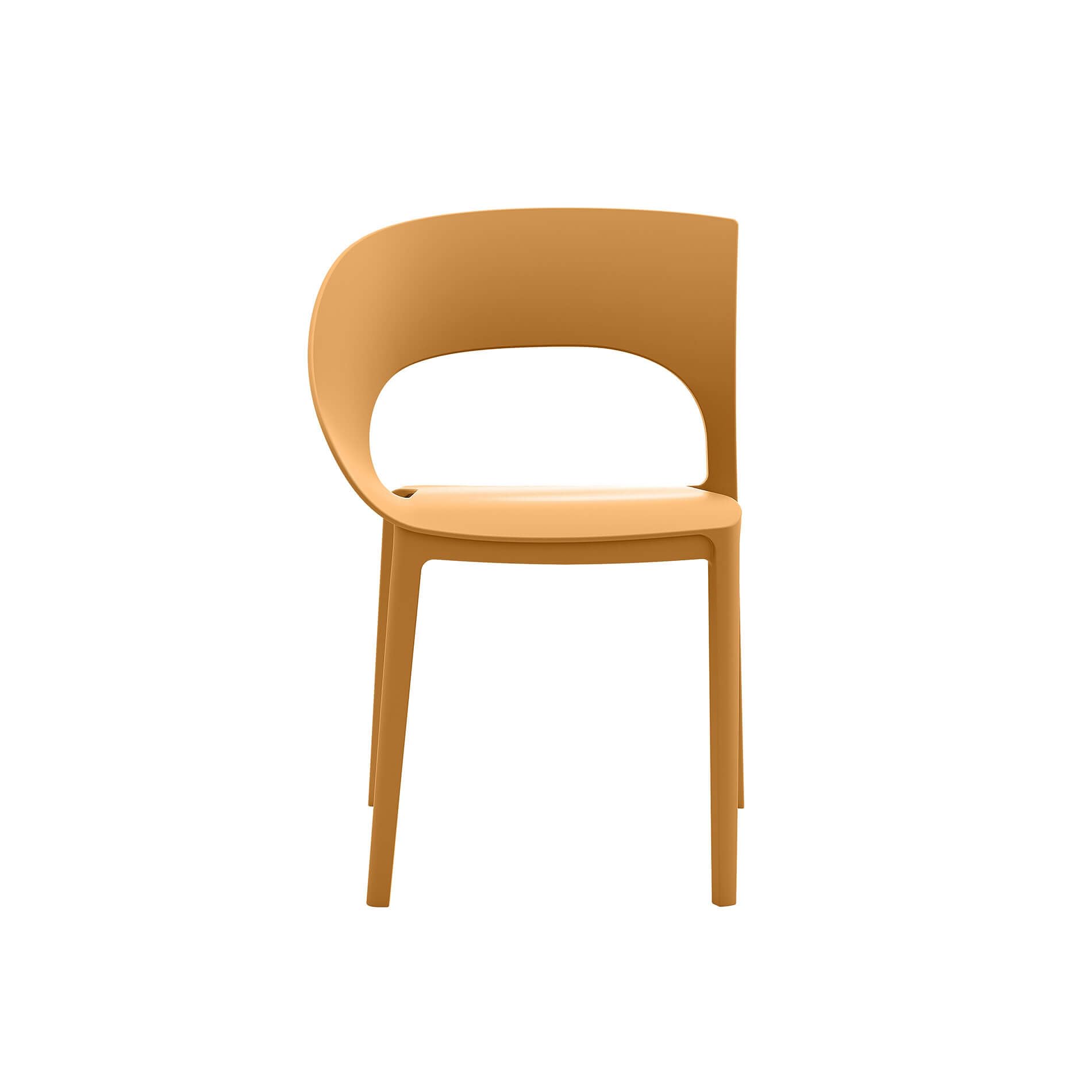 Rebecca Mobili Set 2 Sedie da esterno, Sedia da pranzo, Arancione, in Polipropilene, design Moderno- Misure HxLxP: 82,5 x 54 x 60 cm - Art. RE7251
