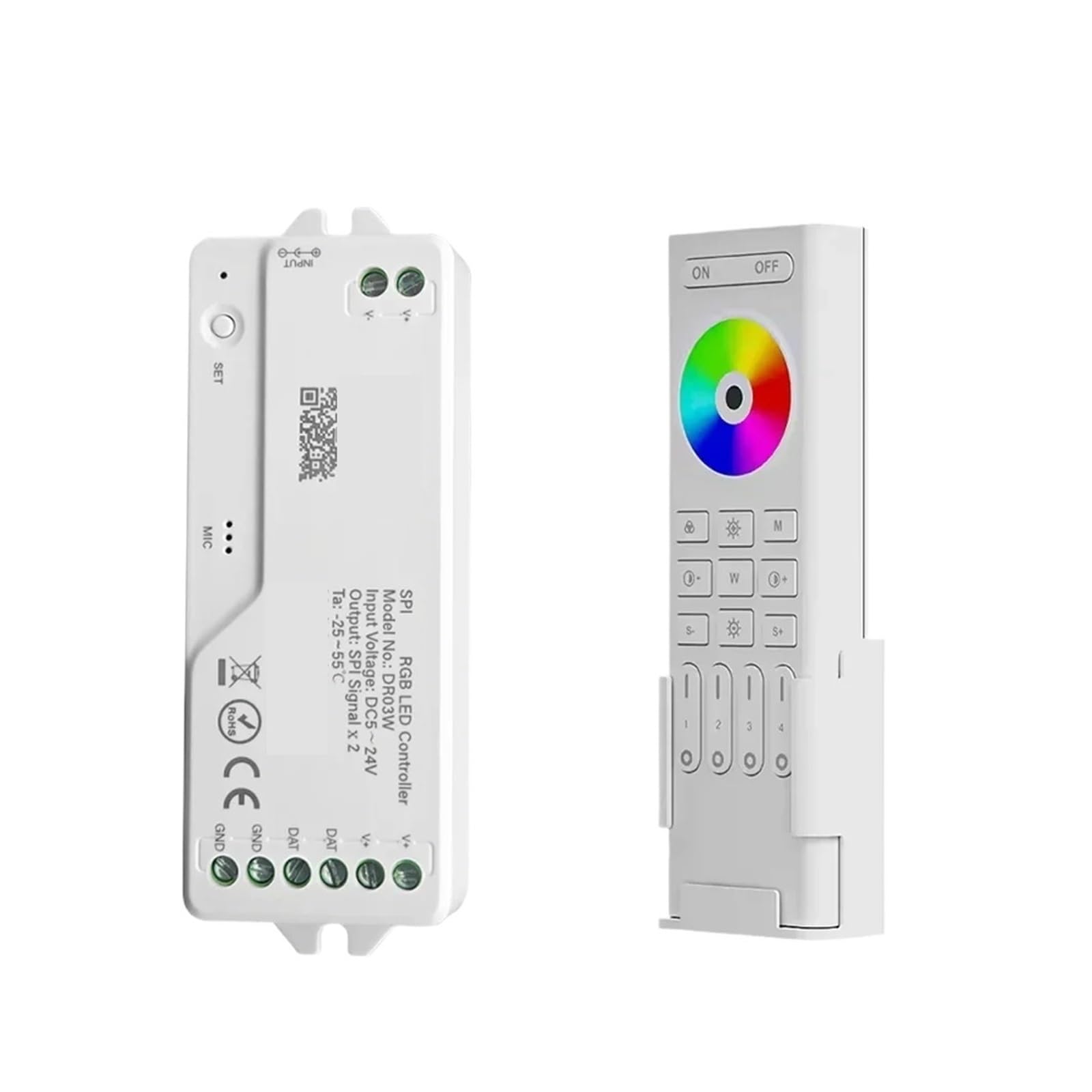 Atenuador de tira LED con control RGBWIC y tecnología SPI