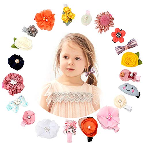 Snowstar Baby Hair Clips Lined Alligator Bows Flower Barrettes For Toddler Girls Assorted Ponytail Clip Hair Accessories 20Pcs By Snowstar