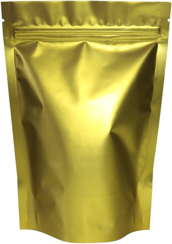 QQ Studio 100PCS Matte Double-Sided Colored Stand-Up Resealable QuickQlick™ Bags (10x15cm (4x6"), Gold)