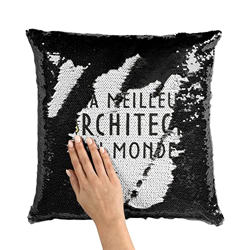 Coussin avec housse sequin noir pour décorer un cabinet d'architecture - 3