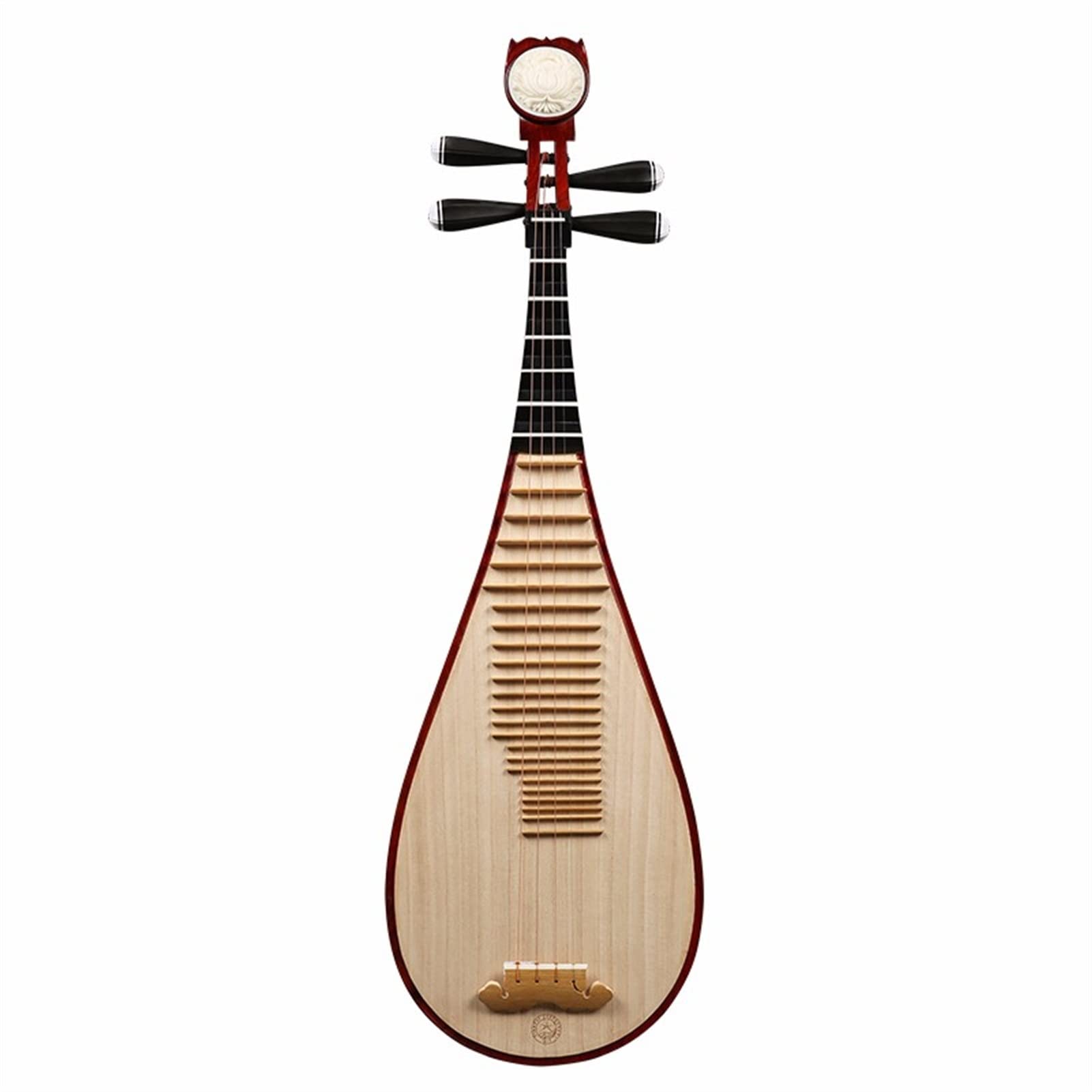 FLFL Hartholz Chinesische Lute Fine-Tuning-Welle Pipa-Palisander-Material-Materialtelefon-Farbe Wasser Hibiscus Pipa-Musikinstrument