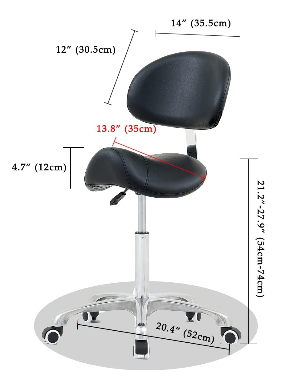 Tattoo Gizmo Saddle Rolling Chair with Backrest, Adjustable Hydraulic for Clinic Dentist, Spa Massage, Salons, Tattoo Studio Tattoo Gizmo Saddle Rolling Chair with Backrest, Adjustable Hydraulic for Clinic Dentist, Spa Massage, Salons, Tattoo Studio