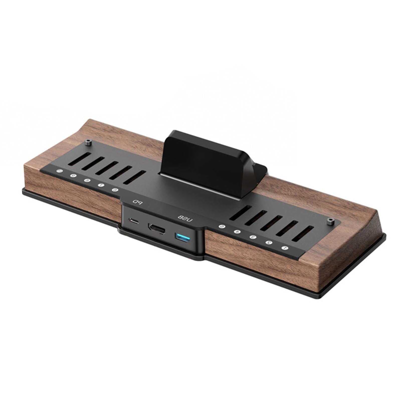 Dockingstation mit staubdichter Hülle, 10 Spielkartensteckplätzen, USB3.0-Anschluss, Multifunktions Dock, Gaming Zubehör, Holzsockel