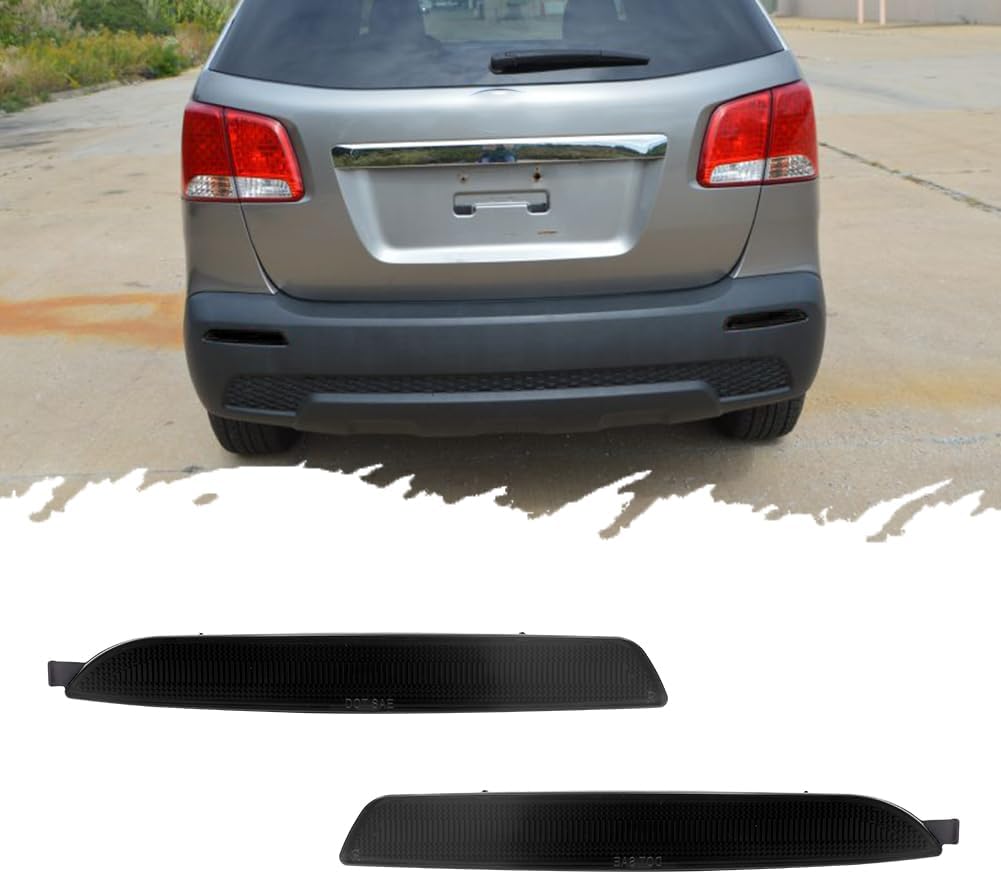 For 2011 2012 2013 Kia Sorento Reflector Rear Bumper Tail Light Brake lights Red Lens 3 in 1 LED