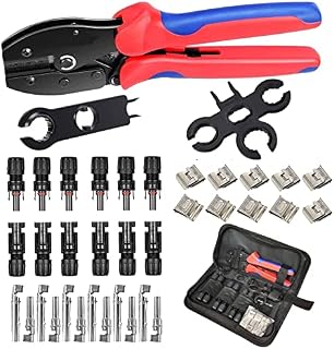 QeeHeng Crimping Tool Kit-Solar Cable Connector,6 Pairs Male/Female Solar Panel Connectors, 1 Crimper Tool,2pcs Spanner Wrench,37pcs Solar Panel Wiring Kits