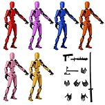 DXPETA T13 6Pcs Action Figure, 3D Printed Toy Robot with Full Articulation, Anime, Multi-Jointed Movable Robot Dummy Set