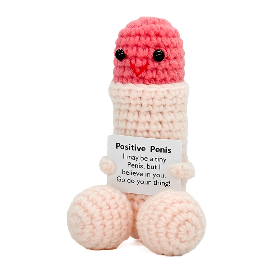 1 Pezzi Pocket Hug Penis, Bambola Del Pene Portafortuna, Mini Simpatico Pene All'Uncinetto, Patate Positive, Regalo Divertente Per Uomini, Piccolo Regalo Per Uomini E Donne(Rosa)