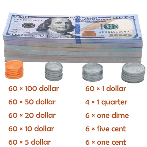 LYDTICK Movie Prop Money Full Print 2 Sided,Fake Play Money Realistic 380Pcs Over 11,000 Dollar for Movies,Teaching,Education,TV,Birthday - Thumbnail 2