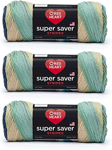Image of Red Heart Super Saver Yarn, Sutherland Stripe 3 Pack