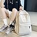 MININAI Cute Aesthetic Backpack for Women Casual Solid Bookbag Laptop Backpacks Korean Fashion College Travel Daypack (Beige)