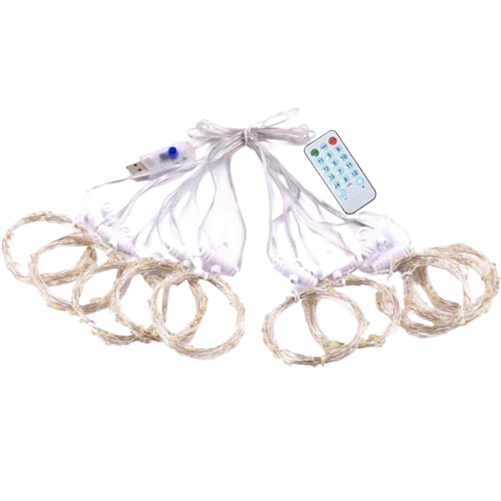 Cortina de luces LED, lámpara de cadena de 3x3m, 3x2m, 3x1m, 4 música, 8 modos, Control remoto de 17 teclas, 5V, alimentada por USB, decorativa impermeable para el hogar