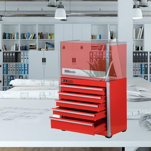P.I.T. Mini Tool Box 8.6"W X 4.6"D, Portable 5-Drawer Micro Steel Stackable Toolbox with Liner, Red Cute Tool Case for Small Tools Parts Storage, Home DIY by P.I.T. - Image 5