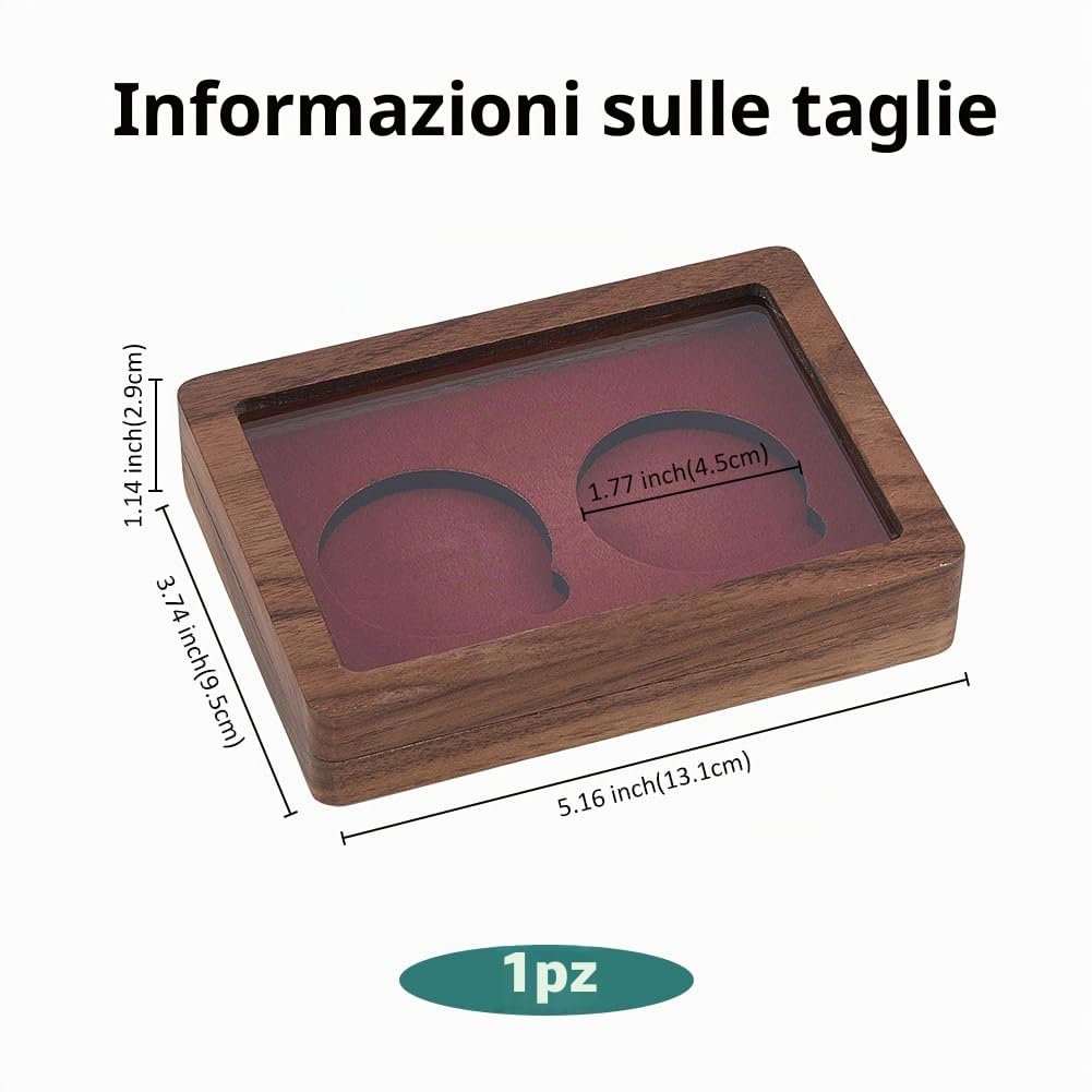 SUPERFINDINGS 1 Set Espositore per Monete da Sfida, Espositore per Monete da Sfida in Legno A 2 Slot, Scatola per Imballaggio di Monete Rettangolari Rosse, Finestra per Soldato da Collezione
