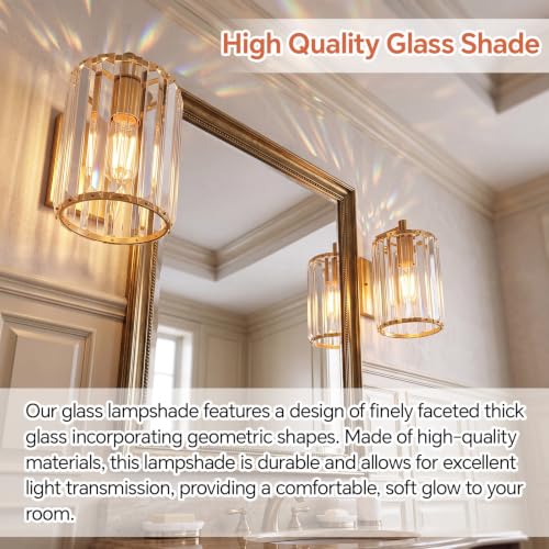 Image of Teenyyou 4 Pack Crystal Lamp Shade, 1-5 /8 inch(1.65 inch) UNO-fitter, Gold Medium