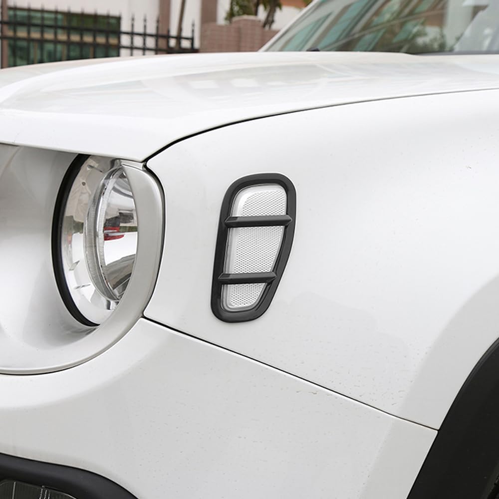 2PCS Car Front Side Fender Light Cover Trim Turn Signal Light Frame Guard for Jeep Renegade 2016-2024