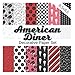 AMERICAN DINER: Scrapbooking paper | 50's retro milkshake bar inspired decorative paper set with vinyls, musical notes and pastel color patterns | ... junk journaling, collage, origami, and more