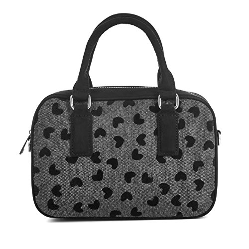 Sac de bowling Austin au motif cœurs noirs avec fermeture zippée sécurisée