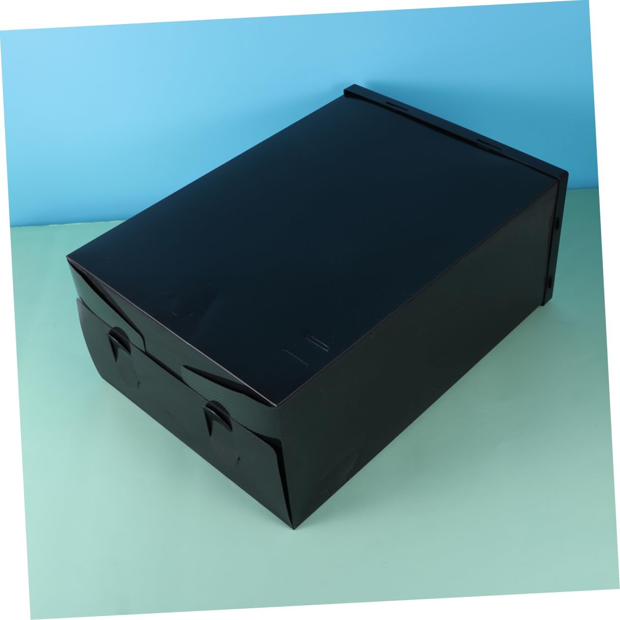 6pcs Stackable Transparent Shoe Storage Box Thickened Plastic Container for Organizing Sneakers and Footwear Space-saving for Home Use Large Black