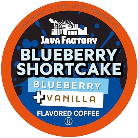 Java Factory Coffee Pods Blueberry Flavored Coffee for Keurig K-Cup Brewers, Blueberry Shortcake, 40 Count