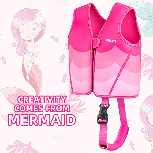 Iniggii Toddler Swim Vest, Swim Jacket For Kids, Infant Swim Trainer Vest For 20-28 Lbs (Age 18 Months-2 Years Old Girls) With Adjustable Safety Strap #TOP2