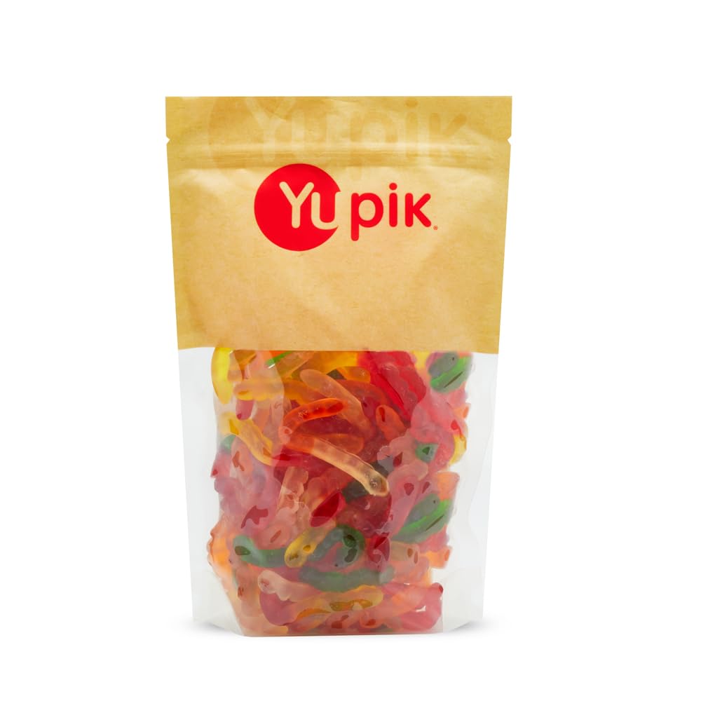 Yupik Gummy Worms, 1 kg, Gluten-Free, Dual-Colored, Fruity Flavors, Soft & Chewy, 4" Gummies, Fun Treat, Sweet Candy, Delicious Snack, Ideal for Gifting, Holidays & Baking
