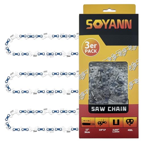 3 x Sägeketten 30cm 45TG 1,3mm 3/8\"LP für 30cm Schwert, Kettensägekette Kette Rückschlagsarme Kette, Profi Kette Ersatzkette kompatibel mit Bosch, Dolmar, Greenworks, Oregon usw. 3 x Sägeketten 30cm 45TG 1,3mm 3/8\"LP für 30cm Schwert, Kettensägekette Kette Rückschlagsarme Kette, Profi Kette Ersatzkette kompatibel mit Bosch, Dolmar, Greenworks, Oregon usw.