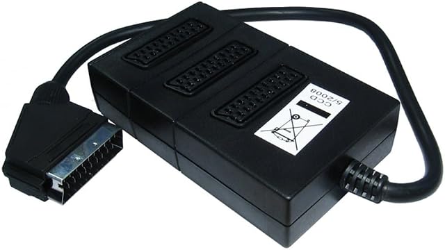 World of Data Scart Splitter 3 Way - 21-pin Scart (Fully Wired) - Male to 3 x Female - Audio - Video - Adapter - Multiplier
