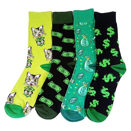 HSELL Mens Funny Patterned Dress Socks Novelty Crazy Design Cotton Socks Gift for Him3