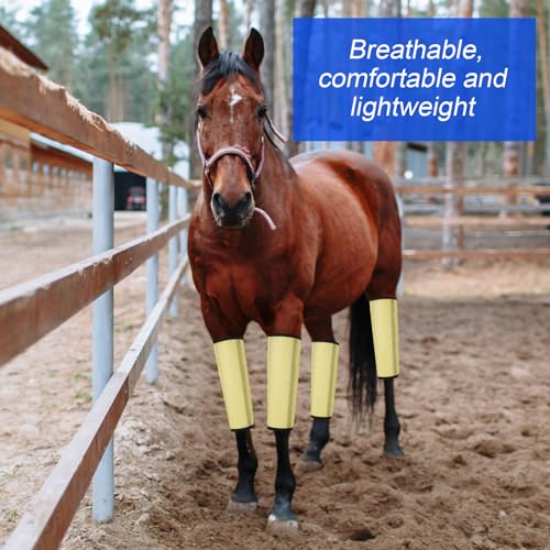 Image of Set of 12 Mesh Fly Boots for Horse Breathable Mesh Horse Boots Protective Horse Leg Loose Wraps Horse Leggings for Preventing Flies and Mosquitoes Bites