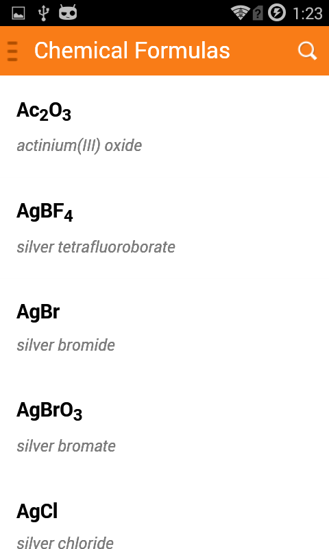 Chemical Formulas Offline - App on Amazon Appstore