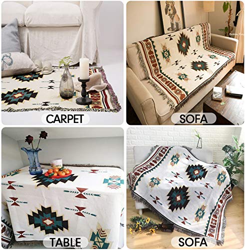 Warmtide Southwestern Soft Throw Blankets With Tassels Cozy Cotton Woven Aztec Knitted Bed Couch Throws Sofa Chair Towel Multi-Function For Home Decor Office Travel #TOP4
