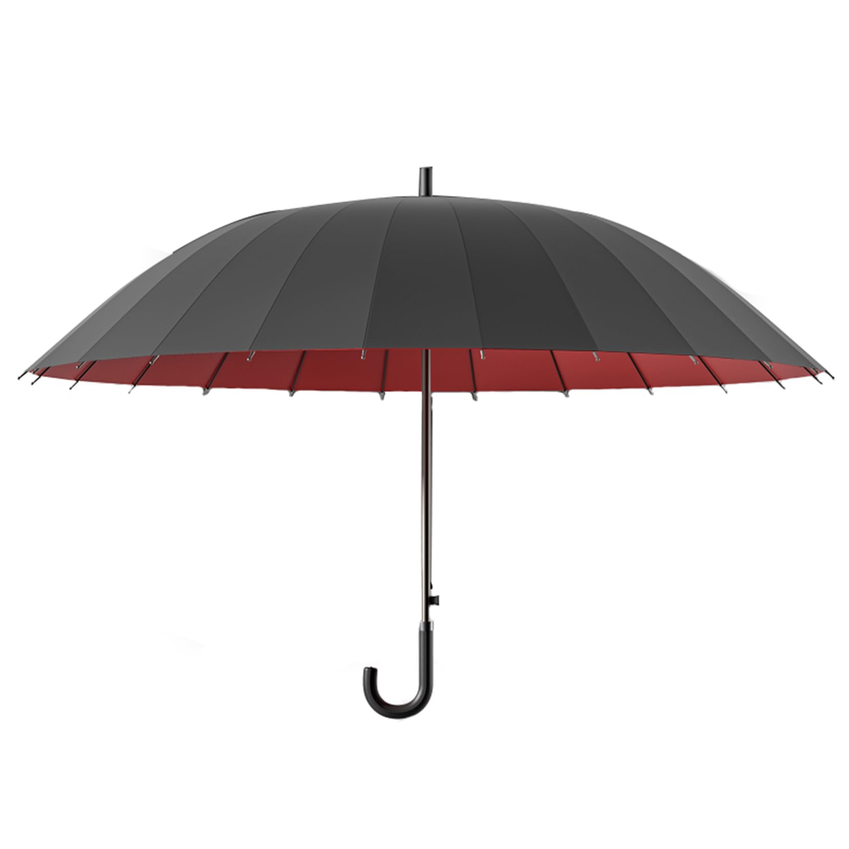 Ombrello grande da 130 cm, antivento, a doppio strato, apertura automatica, 24 costine, con manico curvo classico a J, ombrelli oversize per uomini e donne