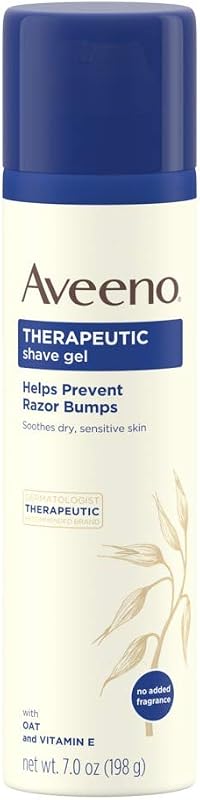 Aveeno Gel de Barbear com Aveia e Vitamina E, Sem Fragrância Adicionada, Pacote com 6