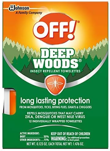 OFF! Deep Woods - Toallas para insectos, 12 unidades (paquete de 5)